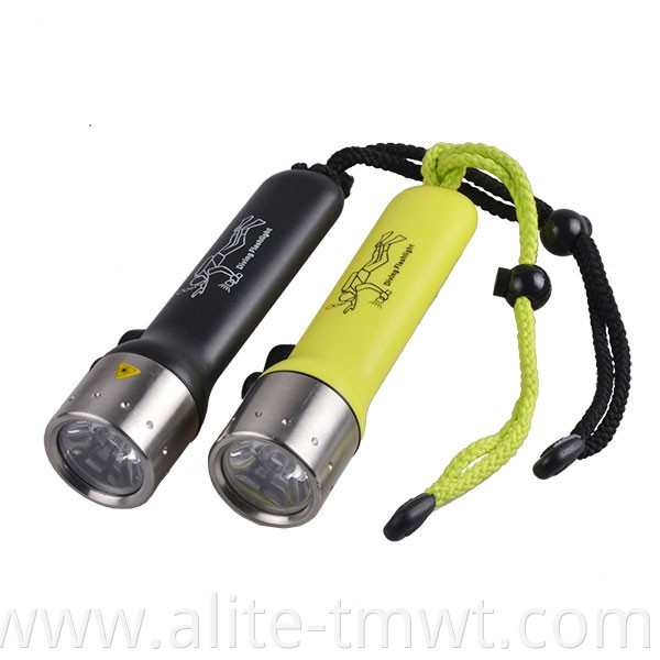 ABS plastic AA battery under water scuba professional diving led flashlight torch